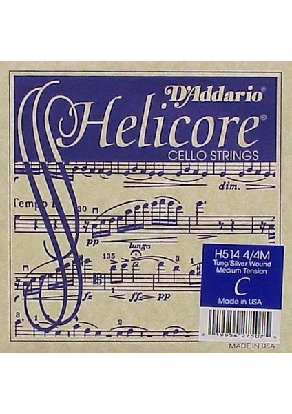 H514 Cello Tek Tel, Helıcore, C-Do, Long Scale, Medıum