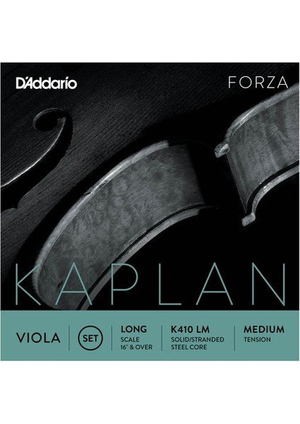 K410LM Vıola Tel Seti, Kaplan, Long Scale 16" & Over, Med
