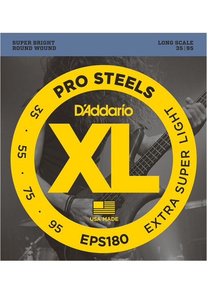 EPS180 Bas Gitar Tel Seti, Xl, 35-95, Long Scale, Prostee
