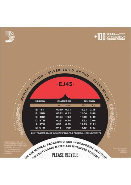 EJ45-3D 3'lü Paket, Klasik Gitar Tel Seti, Pro-Arte, Sılve fiyatları