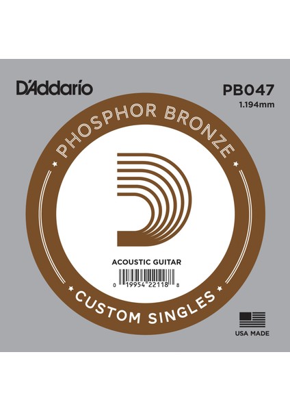 PB047 Akustik Tek Tel, Phosphor Bronze Wound, (Mi)
