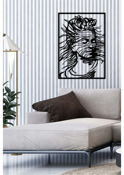 Modern Metal Duvar Dekoru - Ev Duvar Dekorasyonu - 70 x 50 cm -Siyah - ARTS-061 fiyatları