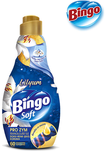 Bingo Soft Konsantre Çamaşır Yumuşatıcısı Lilyum 1440 ml x 4 Adet