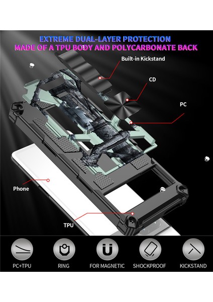 For Google Pixel 6 Pro Kamuflaj Rengi Zırh Ağır Koruma Cep Telefonu Kılıfları (Yurt Dışından) modelleri