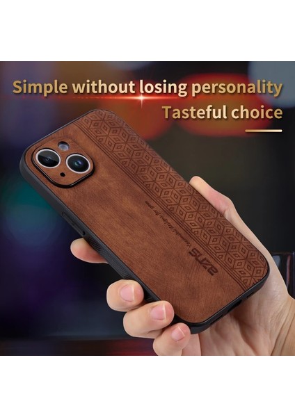 iPhone 15 Vintage Kabartmalı Pu Cep Telefonu Kılıfı (Yurt Dışından) fiyatları