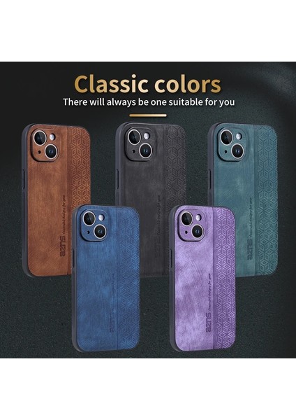 iPhone 15 Vintage Kabartmalı Pu Cep Telefonu Kılıfı (Yurt Dışından) indirimleri