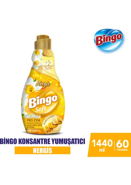 Konsantre Çamaşır Yumuşatıcısı Nergis 1440 ml x 4 Adet