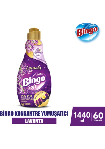 Konsantre Çamaşır Yumuşatıcısı Lavanta 1440 ml x 4 Adet