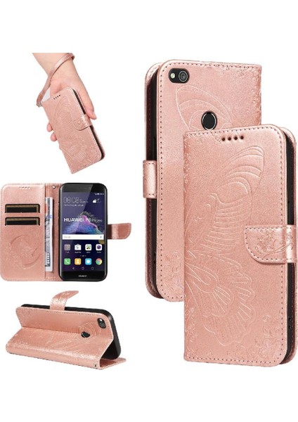 Kredi Kartı Yuvası ile Huawei P8 Lite Için Flip Case Yüksek Kalite Deri (Yurt Dışından)