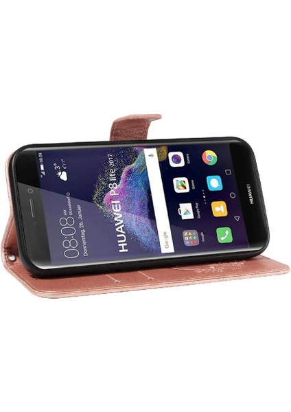 Kredi Kartı Yuvası ile Huawei P8 Lite Için Flip Case Yüksek Kalite Deri (Yurt Dışından)