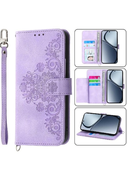 Realme C65 Darbeye Dayanıklı Kabartmalı Çoklu Kredi Kartı Yuvaları Için Flip Case (Yurt Dışından)