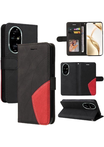 Kart Yuvası ile Onur 200 Pro Dikiş Renk Deri Cüzdan Için Flip Case (Yurt Dışından)