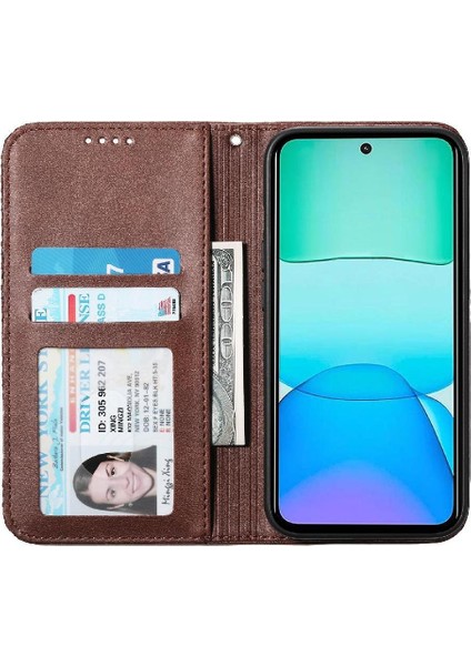 Xiaomi Redmi Için Flip Case 13 4g Cüzdan El Kayışı Günlük Kullanım Eşkenar Dörtgen Şekli (Yurt Dışından)