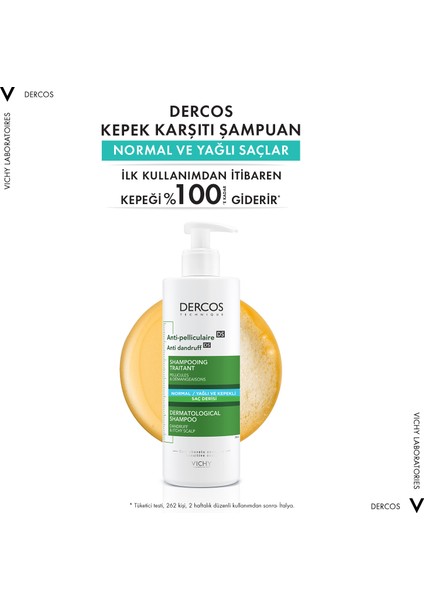 Dercos Şampuan Normal/Yağlı ve Kepekli 390 ml K6022