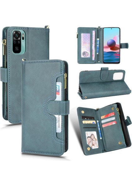 Xiaomi Redmi Not 10 4g Fermuar Cüzdan Manyetik Pu Deri Flip Case (Yurt Dışından)