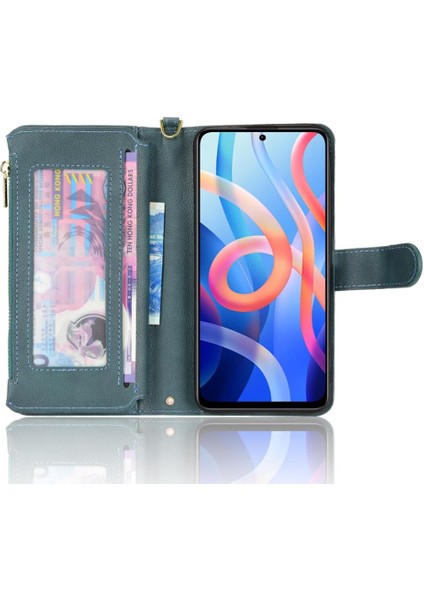 Xiaomi Poco M4 Pro Deri Kapak Manyetik Pu Deri Flip Kart (Yurt Dışından)