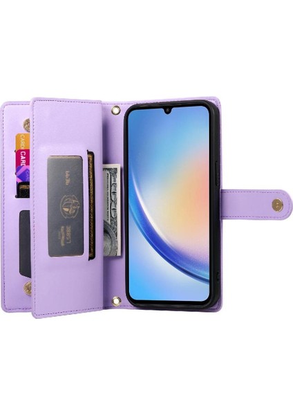 Samsung Galaxy A34 5g Çok Fonksiyonlu Kart Yuvaları Bilek Kayışı Için Flip Case (Yurt Dışından) fırsatları