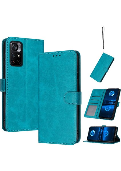 Xiaomi Poco M4 Pro 5g Için Flip Case Pu Deri Saf Renk Kart Yuvası ile (Yurt Dışından)