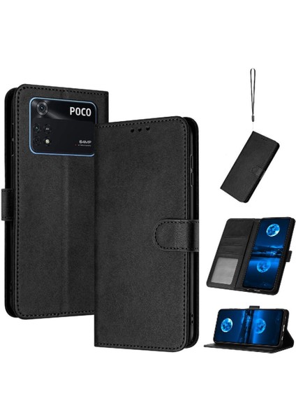 Toka Saf Renk Pu ile Xiaomi Poco X4 Pro 5g Kickstand Için Flip Case (Yurt Dışından)