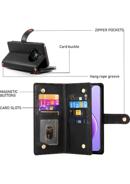 Realme 12 5g Bilek Kayışı Çok Fonksiyonlu Kart Yuvaları Cüzdan Için Flip Case (Yurt Dışından) indirimleri