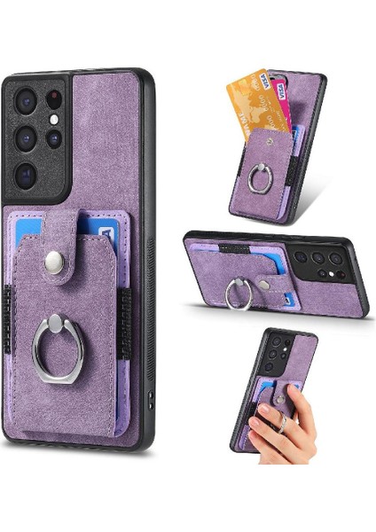 Samsung Galaxy S21 Ultra Manyetik Araç Montaj Yüzük Tutucu Standı (Yurt Dışından)