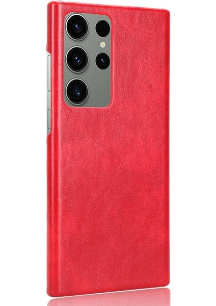 Samsung Galaxy S23 Için Retro Durumda Ultra Lychee Desen Retro Anti Scratch (Yurt Dışından) modelleri
