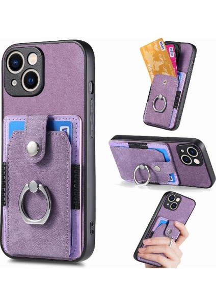 IPhone 15 Için Kılıf Artı Halka Tutucu Standı Crad Yuvası Manyetik Araç Montaj (Yurt Dışından)