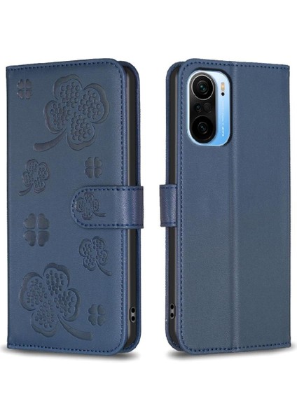 Xiaomi Redmi Için Flip Case K40/K40 Pro Cüzdan Yonca Çiçek Çok Renkli Pu (Yurt Dışından)