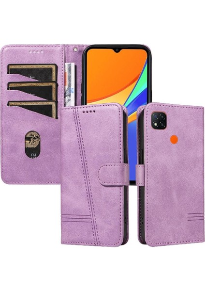 Xiaomi Redmi 9c Cüzdan Telefon Kılıfı Için Filp Durumda Preslenmiş Pu Deri ile (Yurt Dışından)