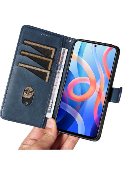 Xiaomi Poco M4 Pro 5g Için Filp Durumda Ayrılabilir Siyah Bilezik Preslenmiş Pu (Yurt Dışından)