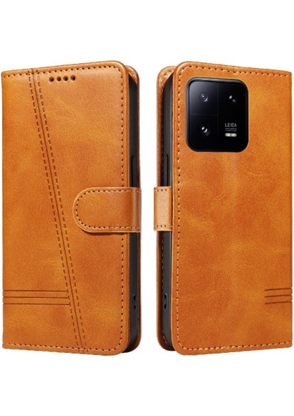 Xiaomi 13 Için Filp Durumda Ayrılabilir Siyah Bilezik Preslenmiş Pu Deri Telefon (Yurt Dışından) modelleri
