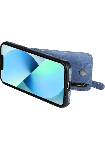 IPhone 13 Için Kılıf Mini Manyetik Araç Montaj Cüzdan Fermuar Crad Yuvası Standı (Yurt Dışından)