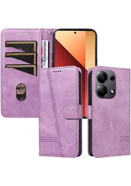 Xiaomi Poco M6 Pro 4g Için Filp Durumda Preslenmiş Pu Deri Cüzdan Telefon Kılıfı (Yurt Dışından) modelleri