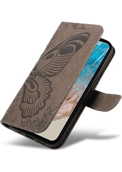 Samsung Galaxy M35 Ayrılabilir El Kayışı Kabartmalı Kelebek Için Flip Case (Yurt Dışından)