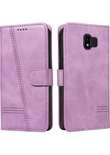 Samsung Galaxy J4 2018 Için Filp Durumda Preslenmiş Pu Deri Ayrılabilir Siyah (Yurt Dışından)