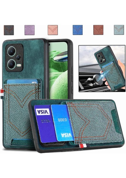 Xiaomi Redmi Için Not 12 5g Kot Cep Tasarım Manyetik Araç Montaj (Yurt Dışından)