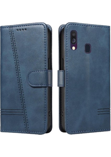 Samsung Galaxy A40 Preslenmiş Pu Deri Için Filp Durumda Ayrılabilir Siyah ile (Yurt Dışından)