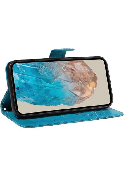 Samsung Galaxy M35 Ayrılabilir El Kayışı Kabartmalı Kelebek Için Flip Case (Yurt Dışından)