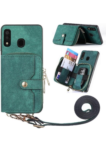 Samsung Galaxy A30/A20 Fermuar Kapatma 7 Kart Yuvaları Premium Standı (Yurt Dışından)