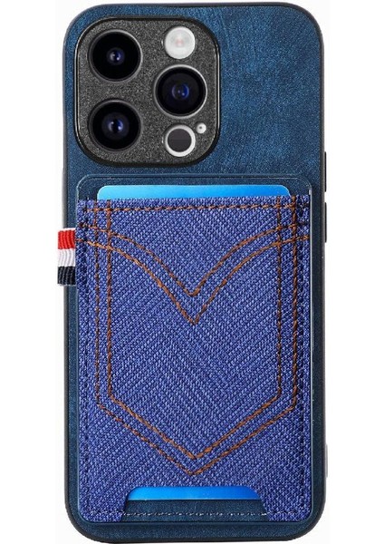 IPhone 14 Için Kılıf Pro Max Manyetik Araç Montaj Crad Yuvası Kot Cep (Yurt Dışından)