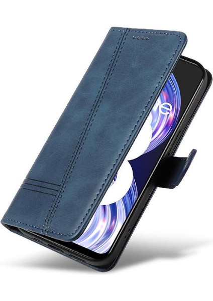 Realme 8 4g Cüzdan Telefon Kılıfı Için Filp Durumda Ayrılabilir Siyah Bilezik ile (Yurt Dışından)