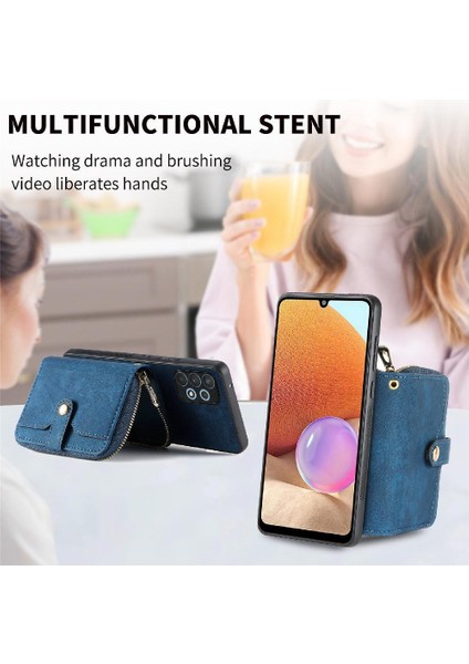 Samsung Galaxy A32 4g Fermuar Kapatma Ayarlanabilir Kordon 7 Kart Için Kılıf (Yurt Dışından) fiyatları