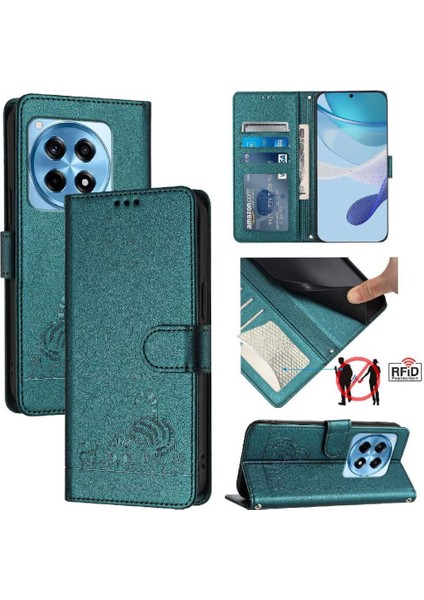 Oneplus Ace 3 5g Için Kılıf Cüzdan Kapak Çevirin Kart Yuvası Tutucu Kickstand Kedi (Yurt Dışından)