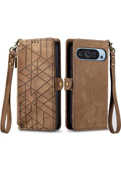 Google Piksel 9 Pro Xl Flip Kapak Için Flip Case Darbeye Basit Iş (Yurt Dışından)