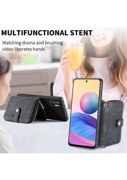Xaicase Poco M3 Pro Fermuar Kapatma 7 Kart Yuvaları Premium Deri Için Kılıf (Yurt Dışından)
