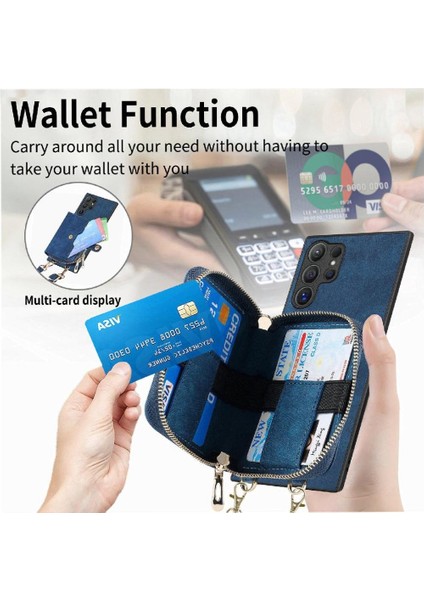 Samsung Galaxy S24 Ultra Ayarlanabilir Kordon 7 Kart Yuvaları Için Kılıf Standı (Yurt Dışından) modelleri