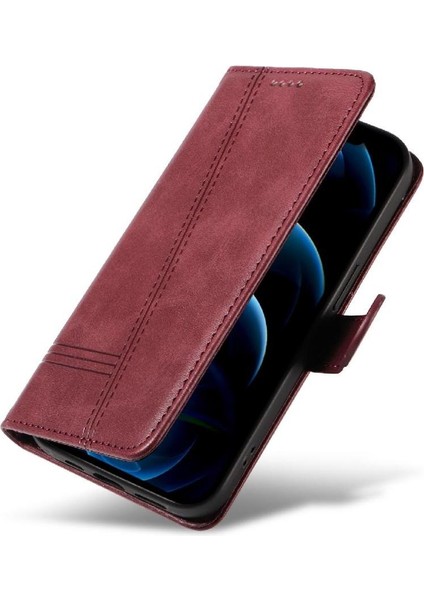 Kredi Kartı Yuvası ile IPhone 12/12 Pro Için Filp Durumda Cüzdan Telefon Kılıfı Pu (Yurt Dışından)