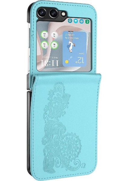 Samsung Galaxy Z Flip 6 Için Flip Case Kart Yuvası Standı ile Pu Deri Flip (Yurt Dışından)