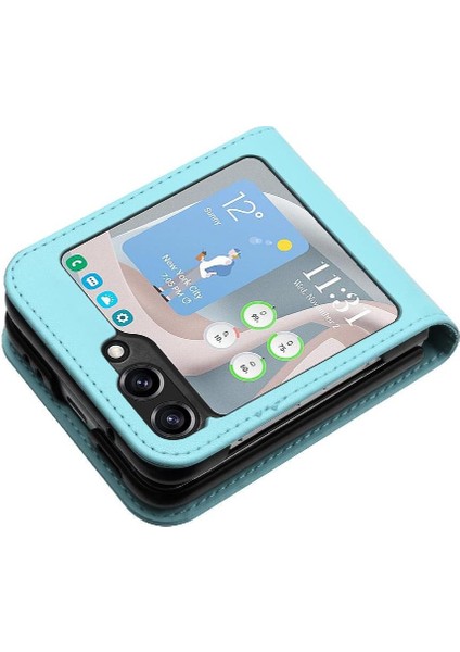 Samsung Galaxy Z Flip 6 Için Flip Case Kart Yuvası Standı ile Pu Deri Flip (Yurt Dışından)