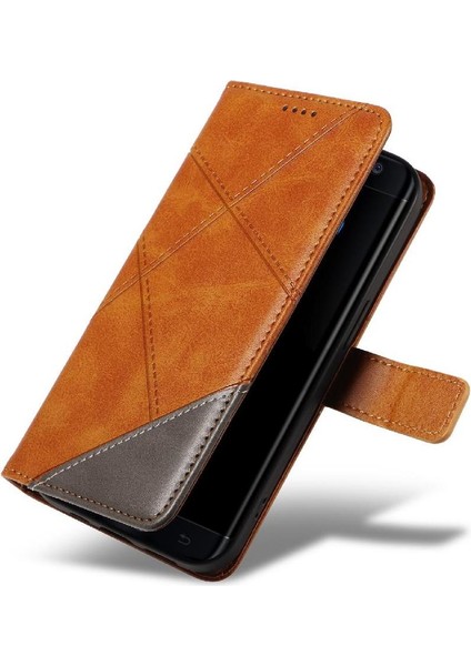 Elmas Dikiş Deri Telefon ile Samsung Galaxy S7 Kenar Için Flip Case (Yurt Dışından)